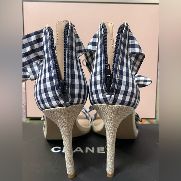 NW BCBGeneration Jessa Gingham Dress Sandals 7.5M Stiletto Heel - Picture 2 of 5